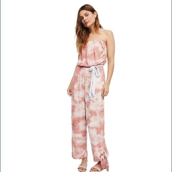 Free People Tie Die Sleeveless Jumpsuit sz M #DD - Picture 1 of 12